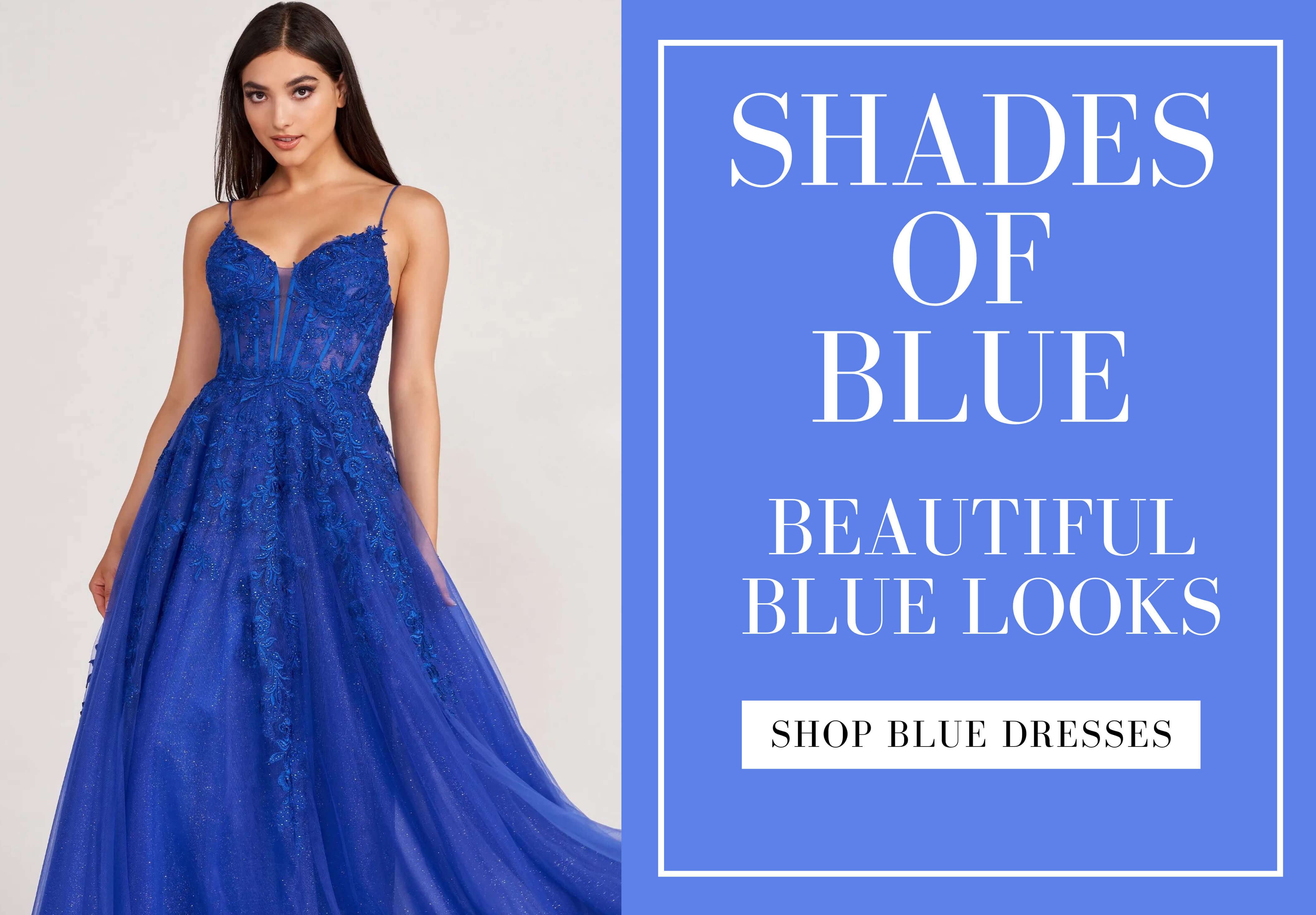 Shades of blue dresses. Desktop Image