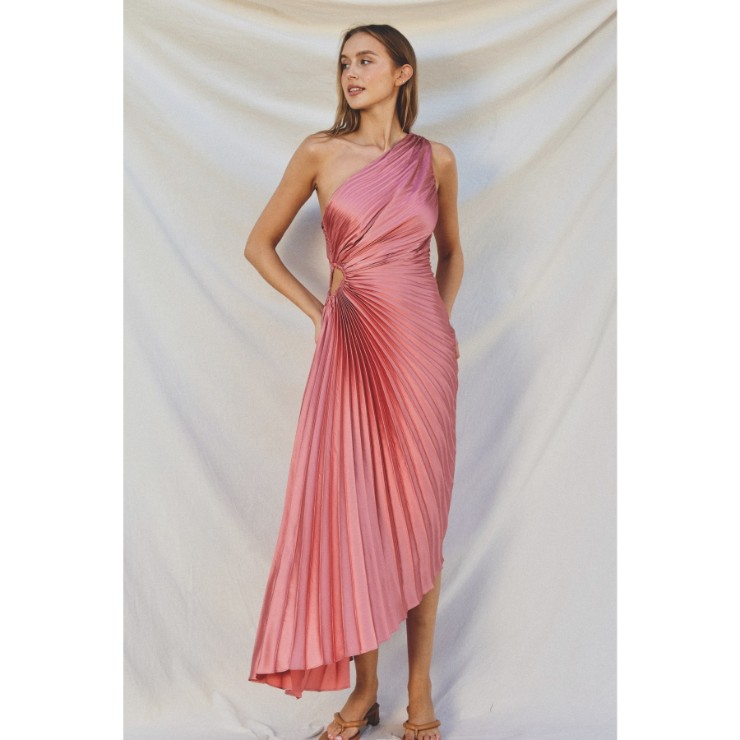 Babetique Olympia Asymmetrical Pleated Maxi Default Thumbnail Image