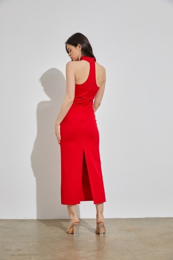 Babetique GY1997 Exquisite High-neck Sheath #4 Tomato Red thumbnail