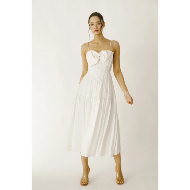 Babetique Bow Ruffle Midi Dress Default Thumbnail Image
