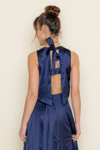 Babetique Halter Neck Mini Dress #7 Navy Blue thumbnail
