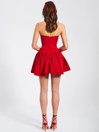 Babetique Style #Sacha Lace Bustier Corset Mini #14 Red thumbnail