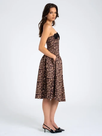 Babetique Style #Uchenna Lace Trim Midi #11 Cheetah thumbnail