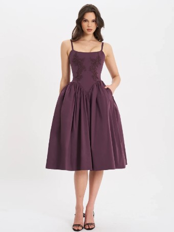 Babetique Style #Oakleigh Cotton Lace-up #0 default Blackberry Purple thumbnail