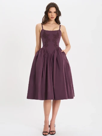 Babetique Style #Oakleigh Cotton Lace-up #6 Blackberry Purple thumbnail