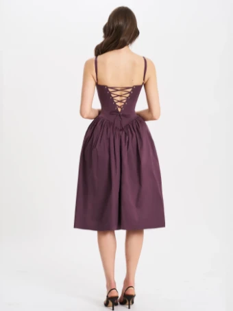 Babetique Style #Oakleigh Cotton Lace-up #7 Blackberry Purple thumbnail