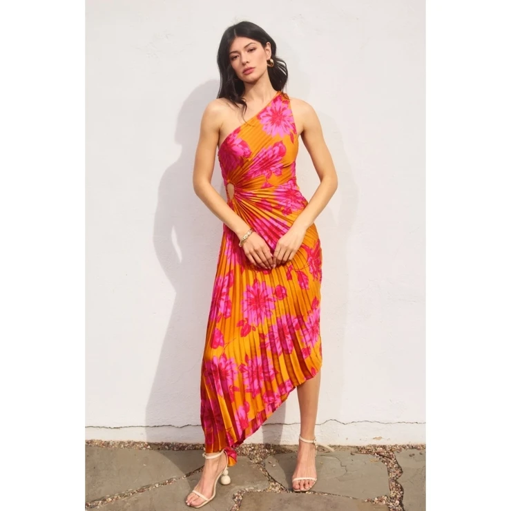 Babetique About A Girl Asymmetrical Pleated Maxi Dress Default Thumbnail Image