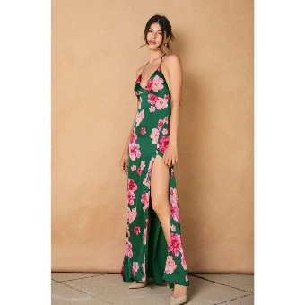 Babetique Jasper Rose Dress #0 default Green Print thumbnail