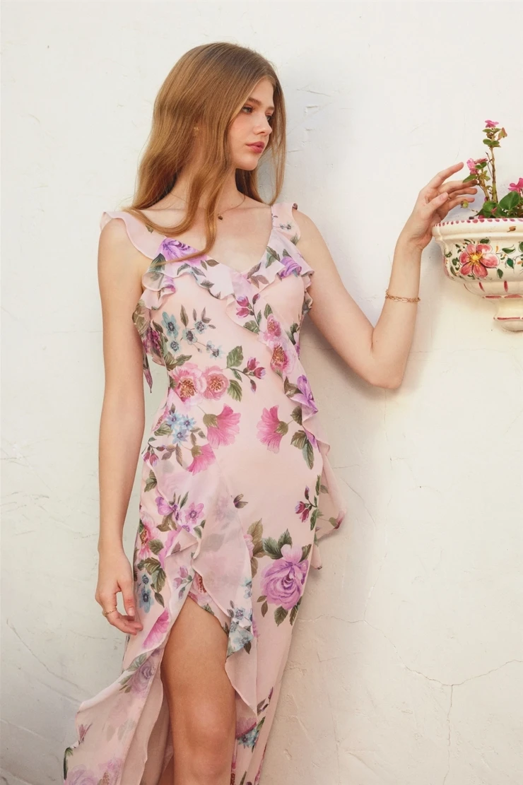 Whispy Garden Ruffle Dress Default Thumbnail Image