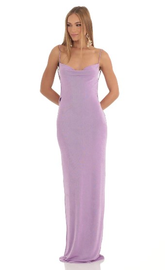 Draped Back Maxi Dress #2 Purple thumbnail