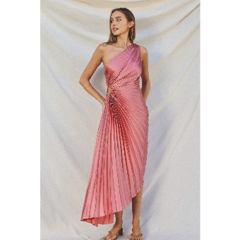 Olympia Asymmetrical Pleated Maxi #3 Rose thumbnail