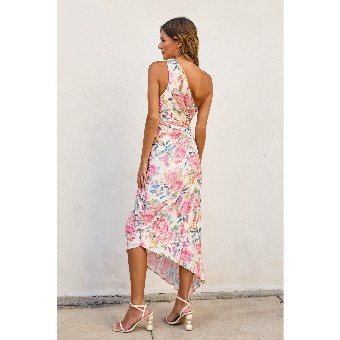 Olympia Asymmetrical Pleated Maxi #2 default White/Multi thumbnail