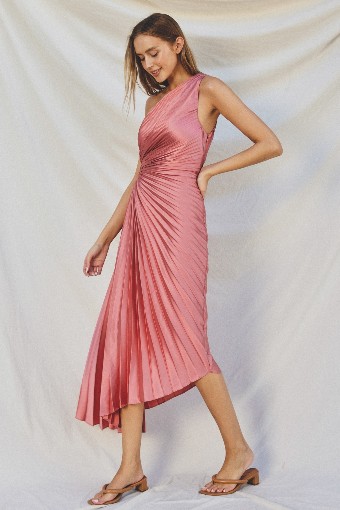 Olympia Asymmetrical Pleated Maxi #5 Rose thumbnail