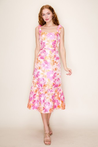 Sunset Hour Floral Midi #1 default Orange/Pink thumbnail