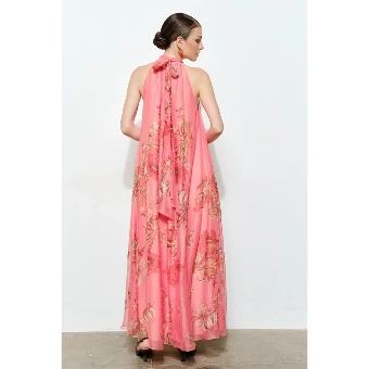 Floral Mock Halter Maxi #1 default Coral thumbnail