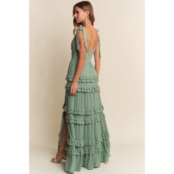 Pink Boho Tiered Maxi #1 default Pink thumbnail