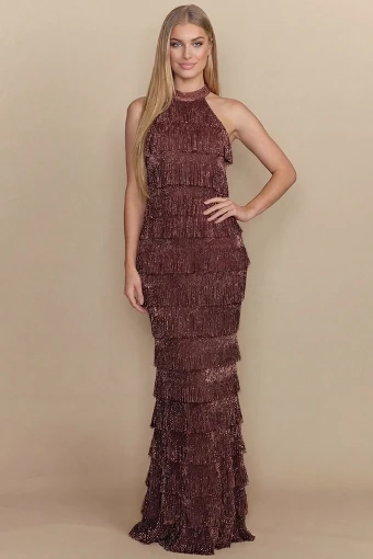 Riviera Ruffled Bronze Dress #0 default Bronze thumbnail