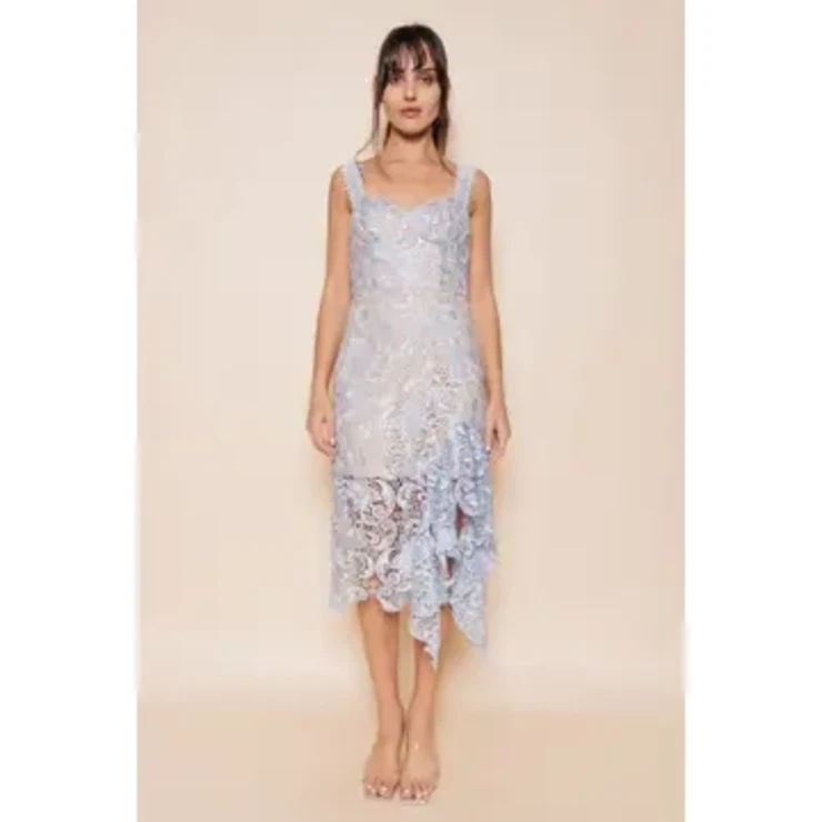 Baby Blue Ruffle Midi Dress Default Thumbnail Image