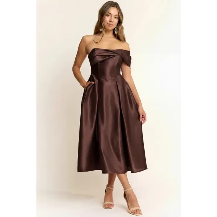 Taffeta Midi Dress Default Thumbnail Image