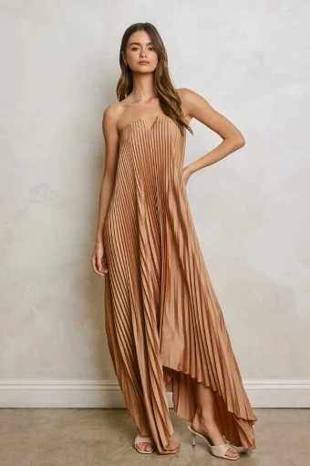 Sun Daze Pleated Maxi Dress #2 Gold thumbnail