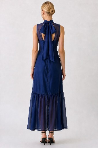 Odette Mock Neck Maxi #3 Navy thumbnail
