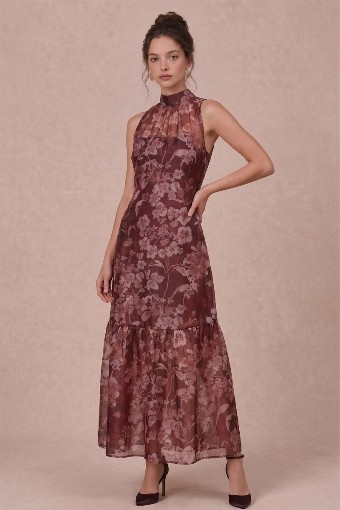 Isabel Mock Neck Maxi Dress #0 default Rust thumbnail
