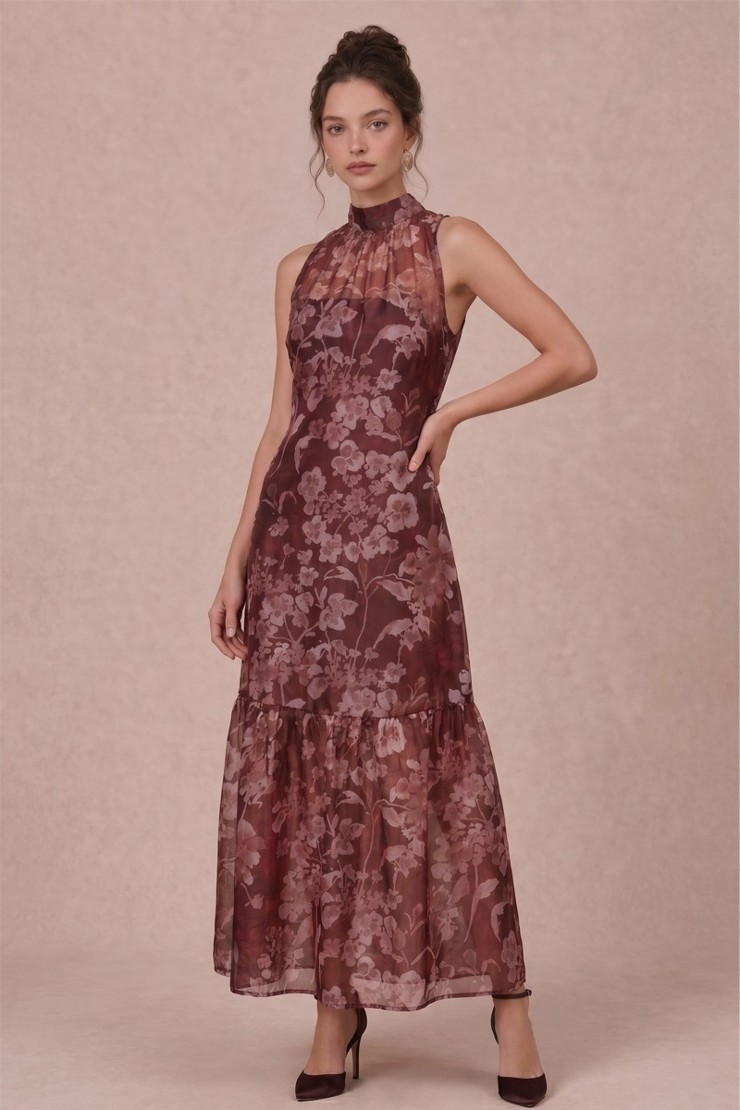 Isabel Mock Neck Maxi Dress Default Thumbnail Image